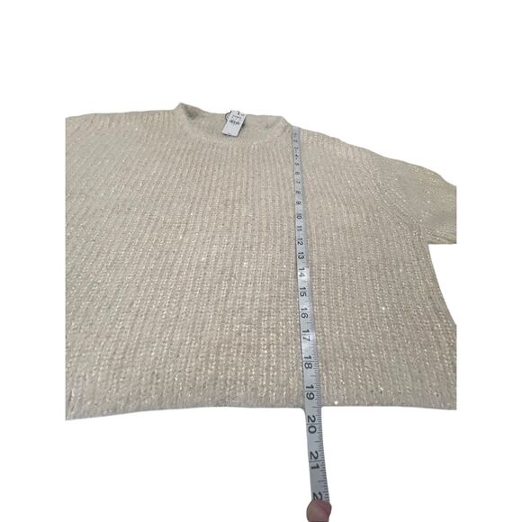 Express Womans Sweater Natural/Silver Flex  Sz L NWT - Picture 2 of 6